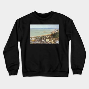 Hastings From Above as Digital Art Crewneck Sweatshirt